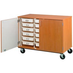 Stevens I.D. Systems Mobile Tray Cabinet with Doors and Lock, 18 Trays, 48 x 24 x 36 Inches 4001058