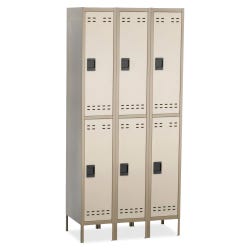 Image for Safco Double-Tier Locker, Three-Wide with Legs, Tan from School Specialty