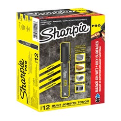 Image for Sharpie PRO Permanent Marker, Fine Tip, Black, Pack of 12 from School Specialty
