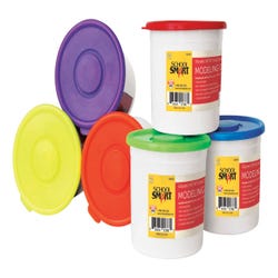 School Smart Modeling Dough, Assorted Colors, 3-1/3 Pound Buckets, Set of 6 Item Number 088684