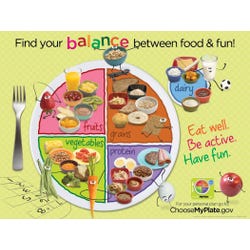 Image for Visualz MyPlate 18 x 24 in Laminated English Poster, Ages 2 thru 8 from School Specialty