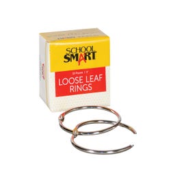 Image for School Smart Nickel Plated Steel Loose Leaf Ring, 3 Inch, Pack of 10 from School Specialty