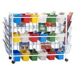 Image for Copernicus Deluxe Leveled Reading Book Browser Cart, 18 Small Tubs, 49 x 21 x 36-1/2 Inches from School Specialty