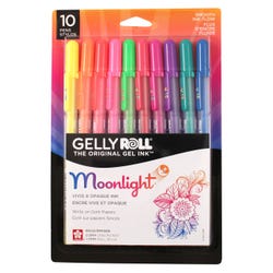 Sakura Gelly Roll Moonlight Pens, 1 mm Bold Tip, Assorted Colors, Pack of 10 Item Number 402356