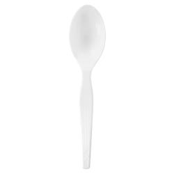 Image for Dixie Foods Durable Mediumweight Shatter Resistant Teaspoon, Plastic, White, Pack of 100 from School Specialty