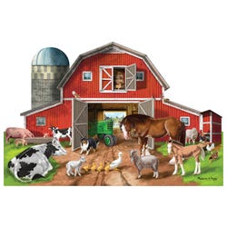 Melissa & Doug Busy Barn-Shaped Floor Puzzle, 32 Pieces, Item Number 2088937