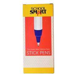 Image for School Smart Round Stick Pen, Medium Tip, Blue, Pack of 12 from School Specialty