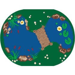 Carpets for Kids The Pond Rug, 8 Feet 3 Inches x 11 Feet 8 Inches, Oval, Green, Item Number 078450
