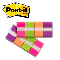 Image for Post-it Flags in Dispenser, 1 x 1-7/10 Inches, Blue, Purple, Green, Orange, 2 Dispensers, 40 Flags per Color, Pack of 160 from School Specialty