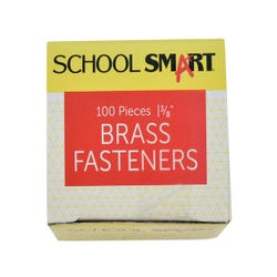 Image for School Smart Brass Fasteners, 3/8 Inch, Pack of 100 from School Specialty