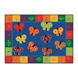 Carpets for Kids KIDSoft 123 ABC Butterfly Fun Rug, 3 Feet 10 Inches x 5 Feet 5 Inches, Rectangle, Multicolored, Item Number 679215