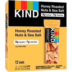 Image for KIND Honey Roasted Nuts & Sea Salt Bars, 1.4 Ounce, Box of 12 from School Specialty