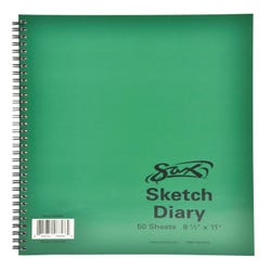 Image for Sax Sulphite Spiral Binding Artists Sketch Diary Notebook, 50 lbs, 8-1/2 x 11 Inches, 50 Sheets from School Specialty
