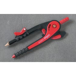 Image for School Smart Plastic Compass with Pencil, Rounded Safety Tip, Black/Red from School Specialty
