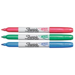 Sharpie Metallic Permanent Markers, Assorted Colors, Set of 3 Item Number 2006143