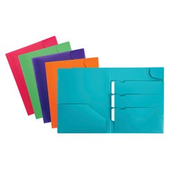 Image for Oxford Poly Divide It Up 4 Pocket Folder, Assorted Colors, Pack of 25 from School Specialty