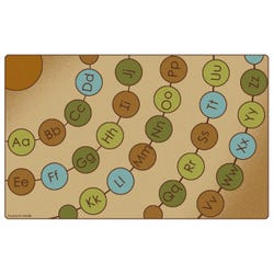 Carpets for Kids Radiating Alphabet Seating Circles, 7 Feet 6 Inches x 12 Feet, Natural Colors, Brown, Item Number 1598452