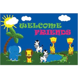 Image for Flagship Carpets Friends Safari Welcome Mat, 2 x 3 Feet, Rectangle from School Specialty