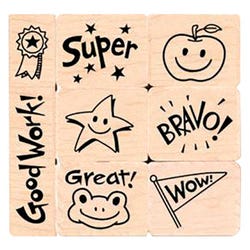 Image for Hero Arts Rubber Woodblock Stamp Set, Student Achievement, Set of 8 from School Specialty