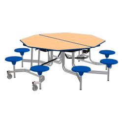 Classroom Select Mobile Table, 8 Stools, Octagon, 60 Inches 4001255