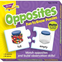 Image for Trend Enterprises Opposites 2-Piece Puzzles, Assorted Themes, Set of 24 from School Specialty