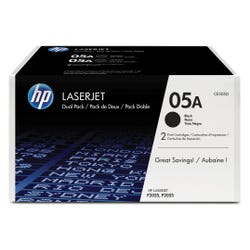 Image for HP 05A Ink Cartridge, CE505D, Black, Pack of 2 from School Specialty