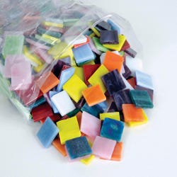 Image for Jennifer's Mosaics Stained Glass Square Mosaic Tile Assortment, 3/4 Inch, 4 Pounds from School Specialty