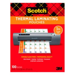 Image for Scotch Thermal Laminating Pouch, 8-9/10 x 11-2/5 Inches, 3 mil Thick, Pack of 100 from School Specialty