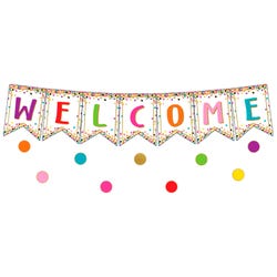 Image for Teacher Created Resources Confetti Pennant Welcome Bulletin Board Set, 60 Pieces from School Specialty