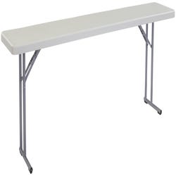 National Public Seating BT1800 Series Rectangle Lightweight Folding Table, 96 x 18 x 29-1/2 Inches, Gray 679493