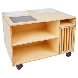 Childcraft Mobile Sensory Science Center with 6 Tactile Frames, 35-3/4 x 29-3/4 x 24 Inches, Item Number 2024272