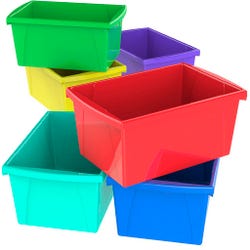 Image for Storex Storage Bins, 5-1/2 Gallon, Assorted Colors, Case of 6 from School Specialty