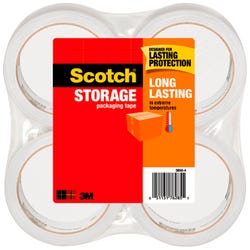 Image for Scotch Long Lasting Storage Packaging Tape, 1.88 Inches x 54.6 Yards, Clear, Pack of 4 from School Specialty