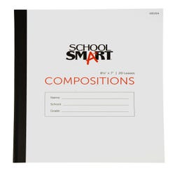 Image for School Smart Stitched Cover Composition Book, Red Margin, 8-1/2 x 7 Inches, 40 Pages from School Specialty