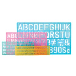 Image for Westcott Lettering Stencils, Assorted Sizes and Colors, Set of 4 from School Specialty