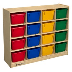Image for Childcraft Cubby Unit, 16 Assorted Color Trays, 47-3/4 x 14-1/4 x 30 Inches from School Specialty