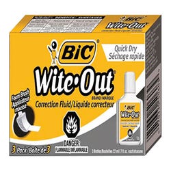 Image for BIC Wite-Out Quick Dry Correction Fluid, 20 ml Bottle, Pack of 3 from School Specialty