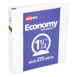 Image for Avery Economy Round Ring View Binder, 1-1/2 Inch, White from School Specialty