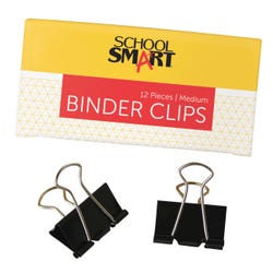 Image for School Smart Binder Clip, Medium, 1-1/4 Inches, Pack of 12 from School Specialty