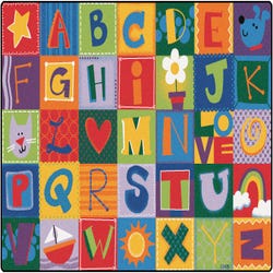Carpets for Kids KIDSoft Toddler Alphabet Blocks Carpet, 6 x 9 Feet, Rectangle, Multicolored, Item Number 1396527