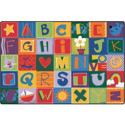 Carpets for Kids KIDSoft Toddler Alphabet Blocks Carpet, 6 x 9 Feet, Rectangle, Multicolored, Item Number 1396527