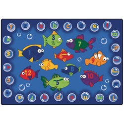 Image for Carpets for Kids Fishing for Literacy Carpet, 6 x 9 Feet, Rectangle, Blue from School Specialty