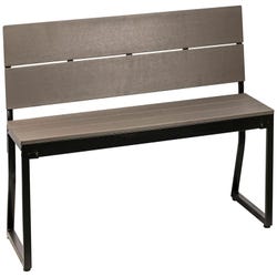 Image for Lorell Charcoal Outdoor Bench w/ Backrest - Bench, Outdoor, w/ Backrest, 72 x 22 x 18 Inches, Charcoal Gray/Black from School Specialty