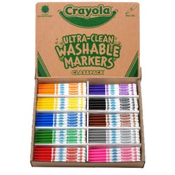 Image for Crayola Ultra-Clean Washable Marker Classpack, Fine Line, 10-Assorted Colors, Set of 200 from School Specialty
