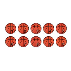 Image for Poly Enterprises Numbered Basketball Spot Set, 12 Inches, Poly Molded Vinyl, Set of 10 from School Specialty