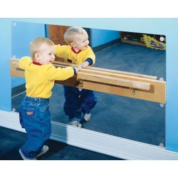 Childcraft Look At Me Safety Bar and Acrylic Mirror Sheet, 42 Inches, Item Number 249954