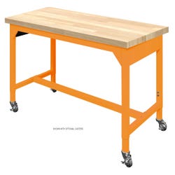 Diversified Spaces Workbench, Adjustable Height, Maple Butcher Block Top, Steel Frame 4001806