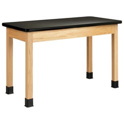 Image for Classroom Select Oak Science Table, Black Plastic Laminate Top, 60 x 30 x 30 Inches from School Specialty