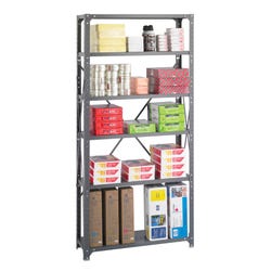 Image for Safco Shelving, 36 in W X 12 in D, Dark Gray, 6-Shelves from School Specialty