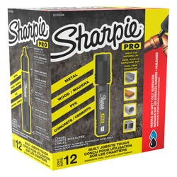 Image for Sharpie PRO Permanent Marker, Chisel Tip, Black, Pack of 12 from School Specialty